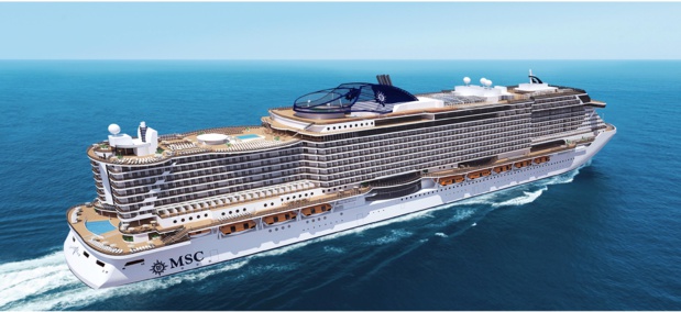 Le futur MSC Meraviglia, encore en construction à Saint-Nazaire © DR : MSC