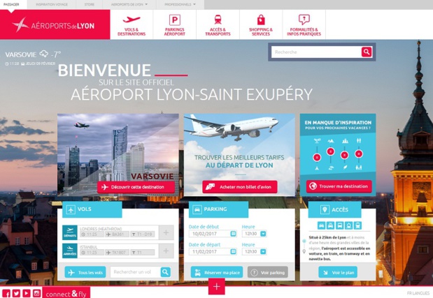 Le site web de l'aéroport de Lyon- Saint Exupéry - DR Capture écran Le site web de l'aéroport de Lyon- Saint Exupéry - DR Capture écran