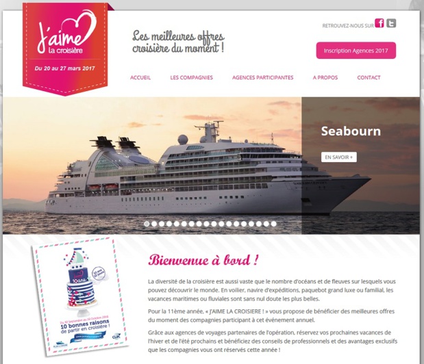 Le site J'aime la Croisière dédié à l'opération organisée par la CLIA - Capture écran Le site J'aime la Croisière dédié à l'opération organisée par la CLIA - Capture écran