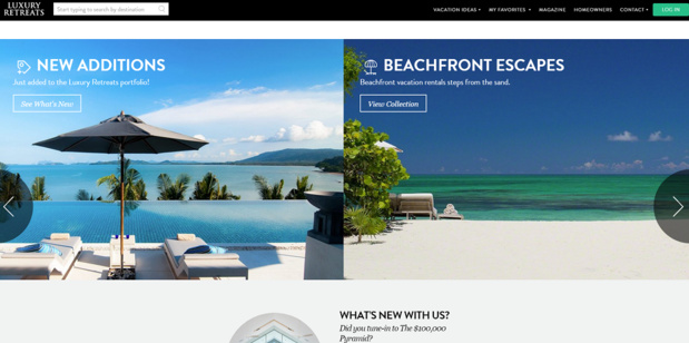 Luxury Retreats est repris par Airbnb - Capture d'écran