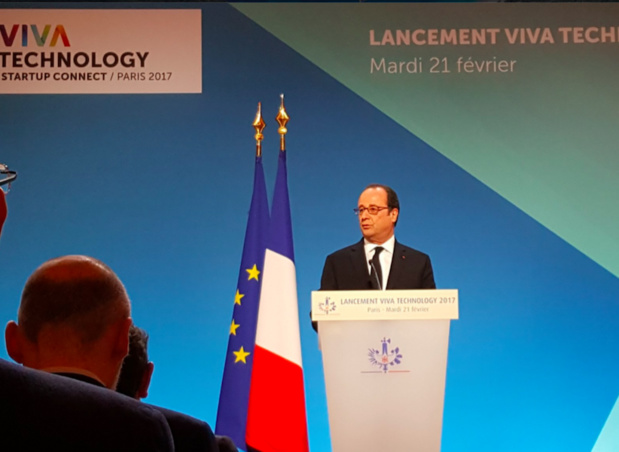 « Toute innovation crée de l’espoir et de la peur. Il ne faut pas avoir peur. L’intelligence artificielle est un nouveau terrain d’excellence technologique et les robots vont créer des emplois » exprime François Hollande (c) Nicolas VASSITCH