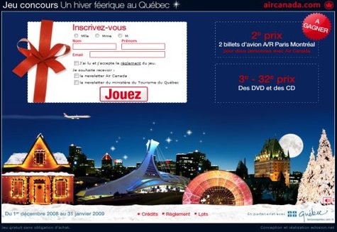 Québec : Air Canada fait jouer les Internautes Québec : Air Canada fait jouer les Internautes