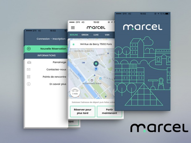Marcel est une plateforme proposant la réservation de voitures avec chauffeurs privés de VTC en Ile-de-France - DR : Marcel
