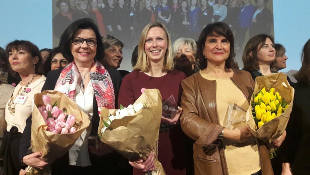 De gauche à droite Alix Philippon, Alix Gauthier et Patricia Tartour, lauréates 2017 du Trophée "Femmes du Tourisme". Photo MS.