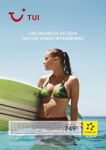 L'un des visuels de la nouvelle campagne de communication de TUI en France - DR : TUI