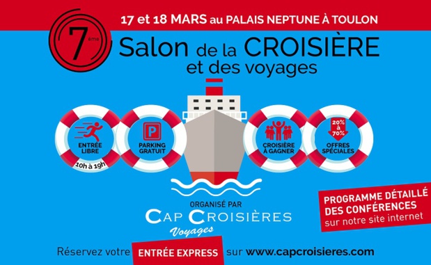 Le 7ème salon de la croisière et des voyages se tiendra à Toulon ce week-end