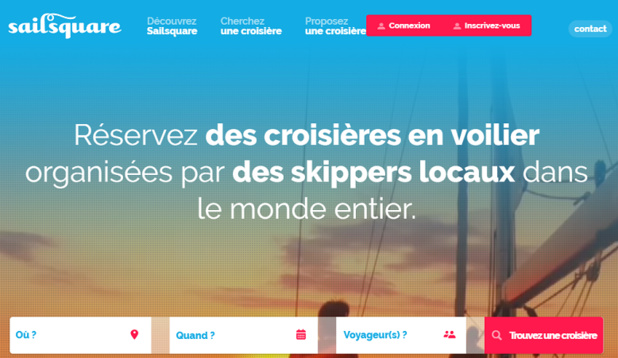 L'offre de Sailsquare est désormais disponible sur le marché français - Capture d'écran