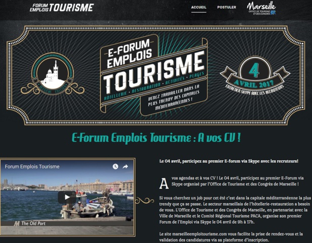 Les candidats doivent s'inscrire directement sur marseilleemploitourisme.com et télécharger leur CV et leur lettre de motivation - Capture écran