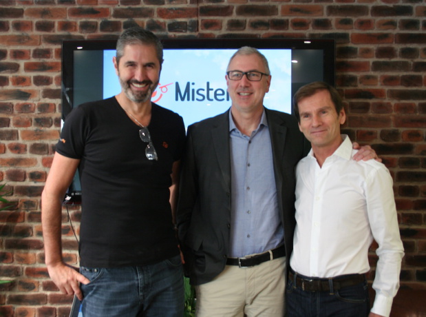 Carlos Da Silva, Emmanuel Bourgeat et Nicolas Brumelot dans les locaux de Misterfly ce jeudi matin (c) J.G