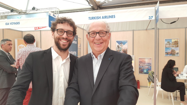 Jean-François Alexandre à droite avec son fils lors de l'édition 2017 du Salon du Ditex - Photo AB