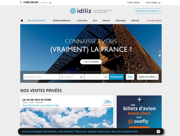 Idiliz cherche des conseillers voyages et conseillers circuits sur mesure, créatifs et à l'écoute du client DR: Idiliz