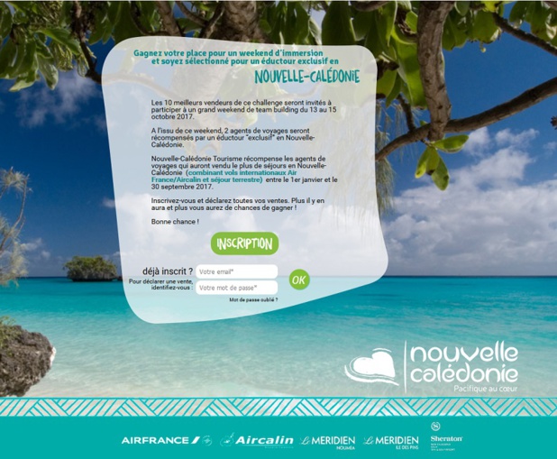 Le challenge de ventes lancé par Nouvelle-Calédonie Tourisme - DR Le challenge de ventes lancé par Nouvelle-Calédonie Tourisme - DR