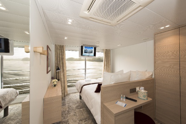 Les cabines sont spacieuses et confortables. Deux grands lits séparés assurent des nuits paisibles - DR : CroisiEurope