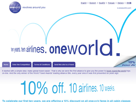 oneworld fête ses 10 ans et lance des offres spéciales oneworld fête ses 10 ans et lance des offres spéciales