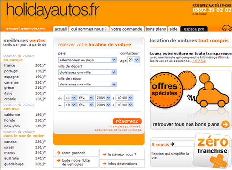 Holiday autos : 75% des résas effectuées sur le web