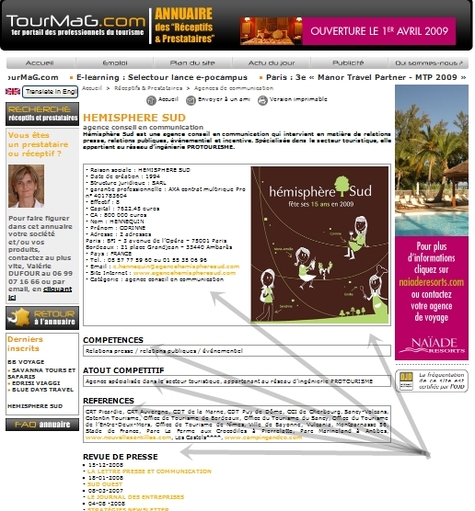 Une fiche complète (presque un mini site) permet de présenter l'entreprise, ses contacts, son site web, ses compétences, références, atout compétitif, etc Une fiche complète (presque un mini site) permet de présenter l'entreprise, ses contacts, son site web, ses compétences, références, atout compétitif, etc