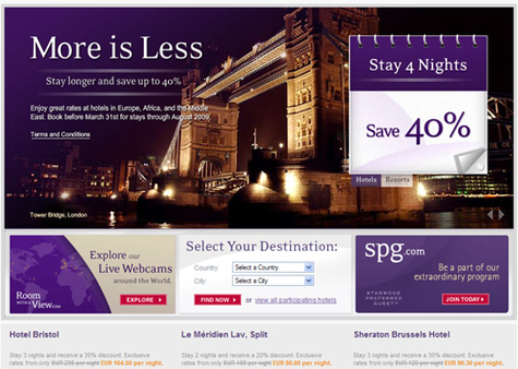 Starwood Hotels lance l'opération ''More is less''