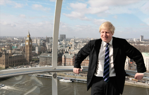 Le maire de Londres, Boris Johnson présente la nouvelle campagne à bord de la London Eye