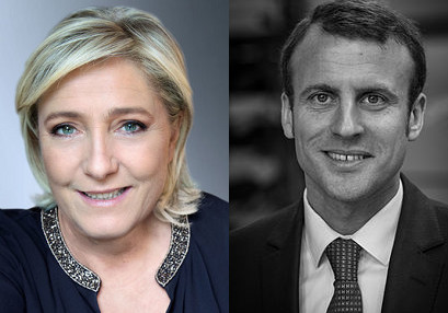 Marine le Pen (FN) et Emmanuel Macron (En Marche) sont les deux candidats du second tour de l'élection présidentielle française 2017 - Photos officielles Marine le Pen (FN) et Emmanuel Macron (En Marche) sont les deux candidats du second tour de l'élection présidentielle française 2017 - Photos officielles