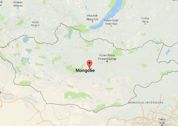 La carte de la Mongolie sur GoogleMap - DR