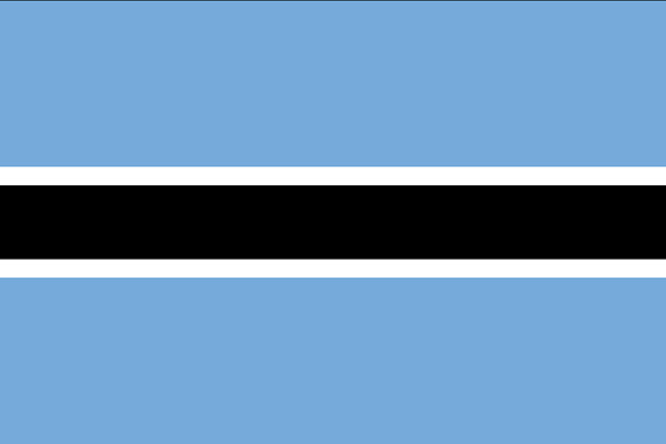 Drapeau du Botswana - DR : Wikipedia Drapeau du Botswana - DR : Wikipedia