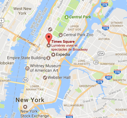 Time Square est un lieu très touristique au coeur de New York - DR : Google Maps Time Square est un lieu très touristique au coeur de New York - DR : Google Maps