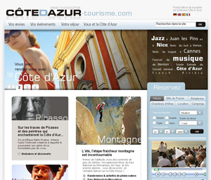 La page d'accueil du site tel qu'il se présentera le 23 juin lors du lancement de la marque Côte d'azur