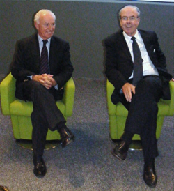 Dominique Charpentier, directeur du CRT Riviera Côte d'Azur, en compagnie d'Alain Gumiel, nouveau président et maire de Vallauris Golfe Juan