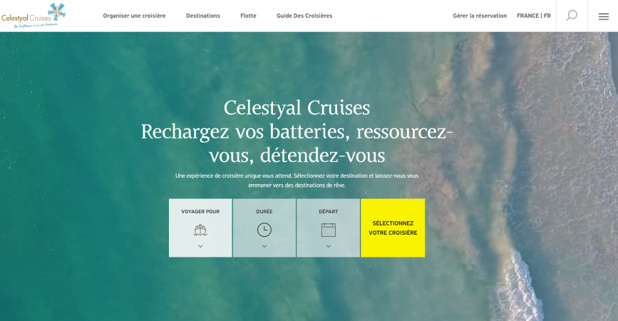 Capture d'écran du nouveau site Internet de Celestyal Cruises
