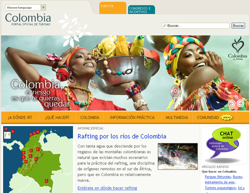 Le site colombia.travel