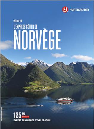 Couverture de la brochure Norvège 2018/2019 d'Hurtigruten - DR : Hurtigruten