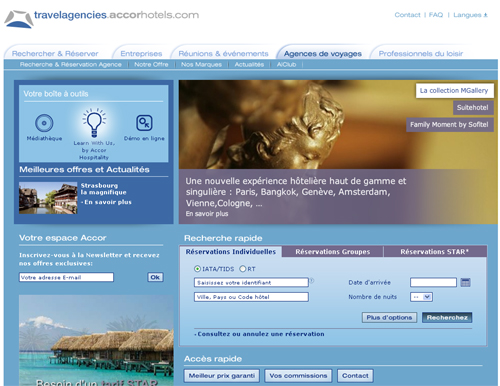 Le site pour les agences : travelagencies.accorhotels.com Le site pour les agences : travelagencies.accorhotels.com