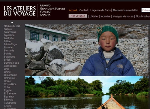 Le nouveau site web du voyagiste en ligne depuis le 3 juin 2009 (cliquer)