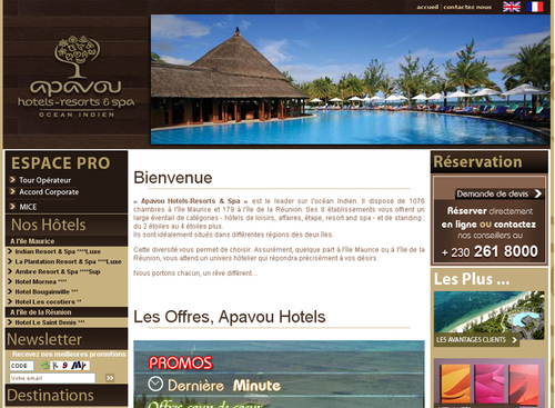 Le nouveau site web d'Apavou Hotels - Resorts & Spa