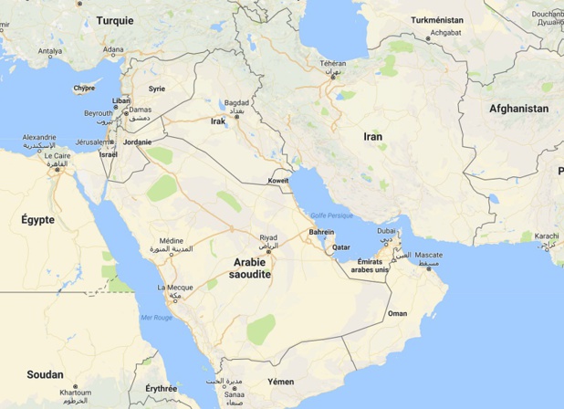 Qatar Airways pourrait voir son programme de vols perturbé si elle ne peut accéder à l’espace aérien de ses plus proches voisins suite à la fermeture de l'espace aérien de plusieurs pays du golfe à la compagnie qatari - Google MAP