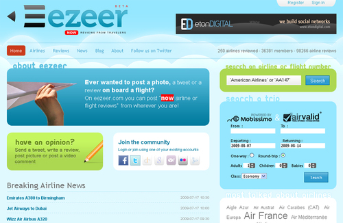 Eezeer.com : Air Valid lance un réseau social sur l'aérien Eezeer.com : Air Valid lance un réseau social sur l'aérien