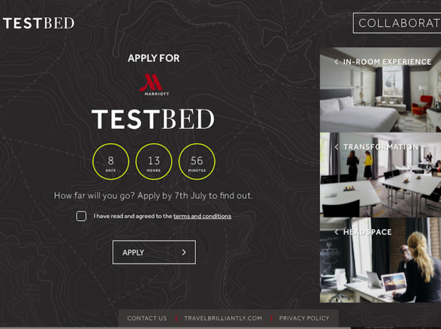 Les 3 start-up les plus prometteuses intégreront un programme de dix semaines dans lequel elles piloteront leur produit ou service au sein d’un des hôtels Marriott Hotels en Europe (c) Capture Marriott TestBed