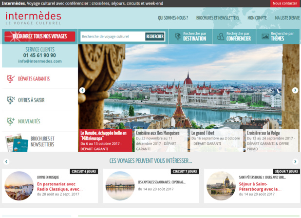 Capture d'écran de la nouvelle version du site Internet d'Intermèdes