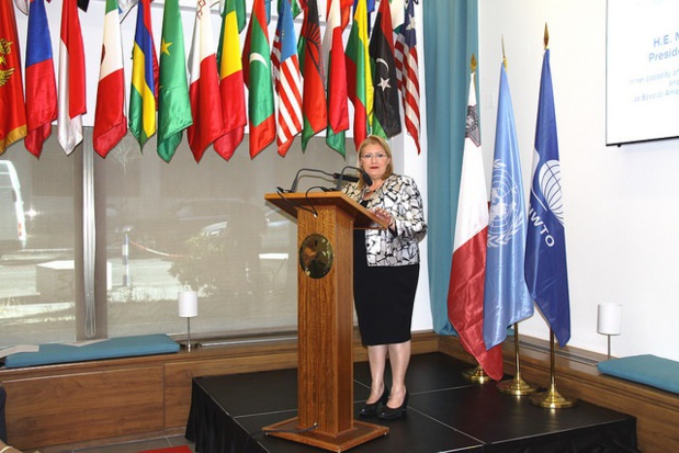 Marie Louise Coleiro Preca lors de la cérémonie de nomination à Madrid - Photo : OMT Marie Louise Coleiro Preca lors de la cérémonie de nomination à Madrid - Photo : OMT