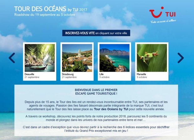 Le "Tour des Océans" passera dans 7 villes de France (Paris, Lille, Strasbourg, Marseille, Deauville, Bordeaux et Lyon) - DR : Capture d'écran TUI Le "Tour des Océans" passera dans 7 villes de France (Paris, Lille, Strasbourg, Marseille, Deauville, Bordeaux et Lyon) - DR : Capture d'écran TUI