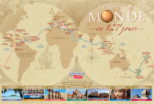 Croisières Notre Temps : nouvelle brochure ''Le tour du Monde en 127 jours''