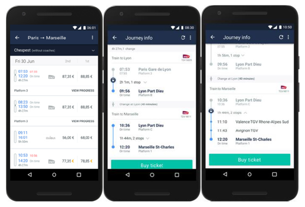 Trainline ajoute le suivi du trajet en temps réel à son application mobile