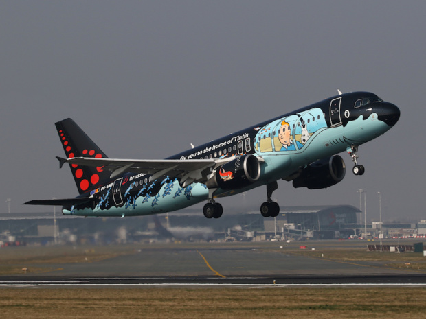 Un appareil de Brussels Airlines, décoré à l'effigie d'un célèbre héros belge de bande-dessinée © DR Brussels Airlines