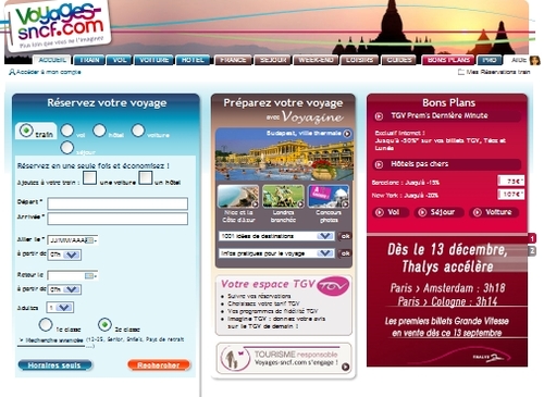 Grâce à la billetterie, Voyagessncf.com continue de caracoler loin devant les autres sites de commerce en ligne français