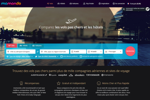 Le site web de Momondo - DR Le site web de Momondo - DR