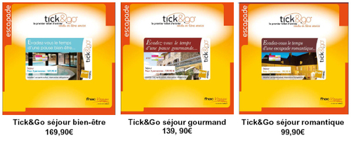 Fnac/Weekendesk lance 3 Tick and Go® Escapades