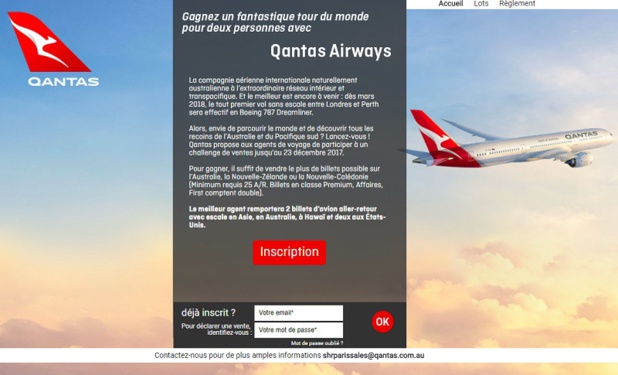 Qantas lance un challenge de ventes jusqu'au 23 décembre 2017 - DR Qantas lance un challenge de ventes jusqu'au 23 décembre 2017 - DR