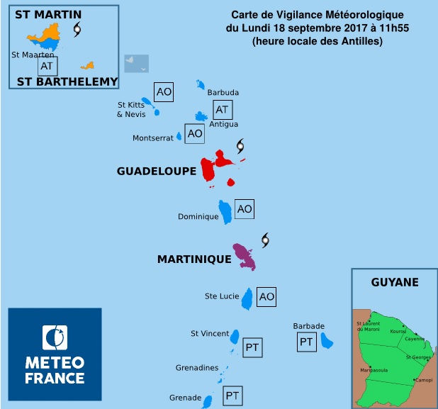 Ouragan Maria : la Martinique placée en alerte violette