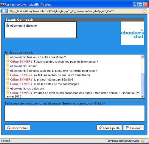 ebookers.fr lance le ''chat en ligne'' pour contacter les conseillers voyages