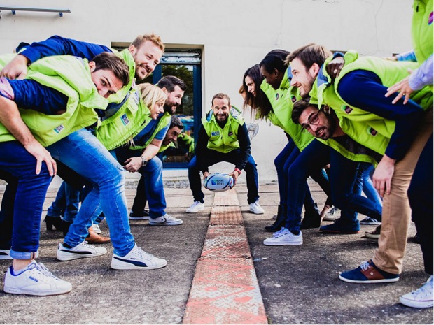 L'équipe de Couleur Groupe se prépare avec Frédéric Michalak, pour la coupe du monde de 2019 - Crédit photo : Couleur Groupe